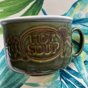 Large Hot Soup Mug Made in ENGLAND Pottery Mug Dark Green